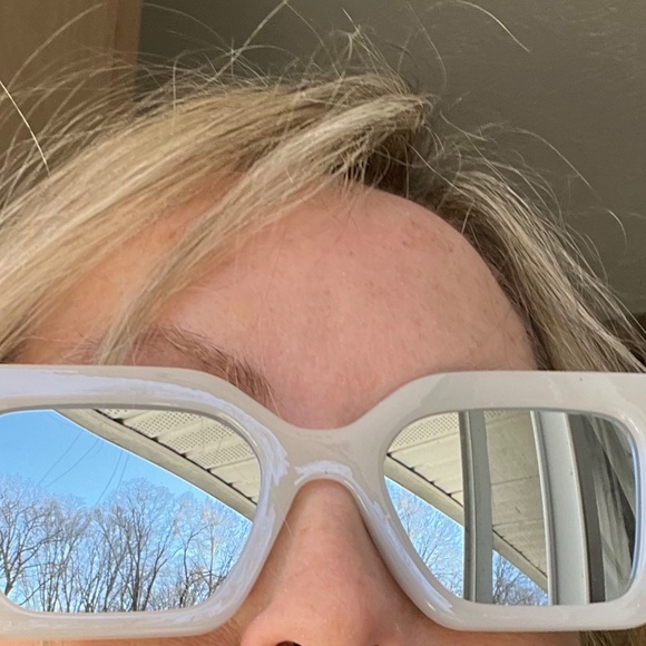 NEW ADE WU Rectangle Gray Mirror Sunglasses, Mirror sunglasses, Trendy NEW - Picture 3 of 3